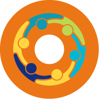 Embrace of sketched people in a circle