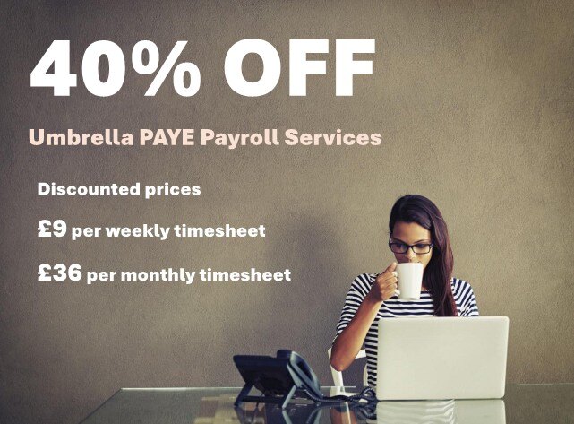 40% Off Umbrella PAYE Payroll Services