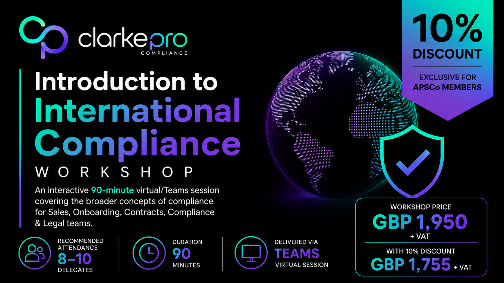10% off International Compliance Workshop