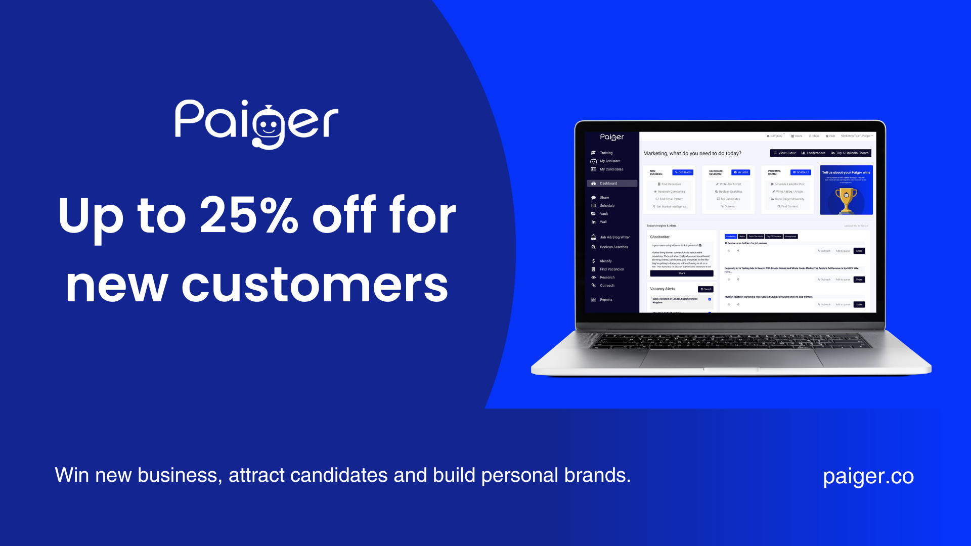 Paiger is offering up to 25% off for new customers