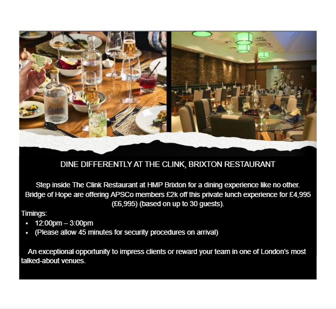 Dine with Conviction - get £2k off dining at the Clink Brixton
