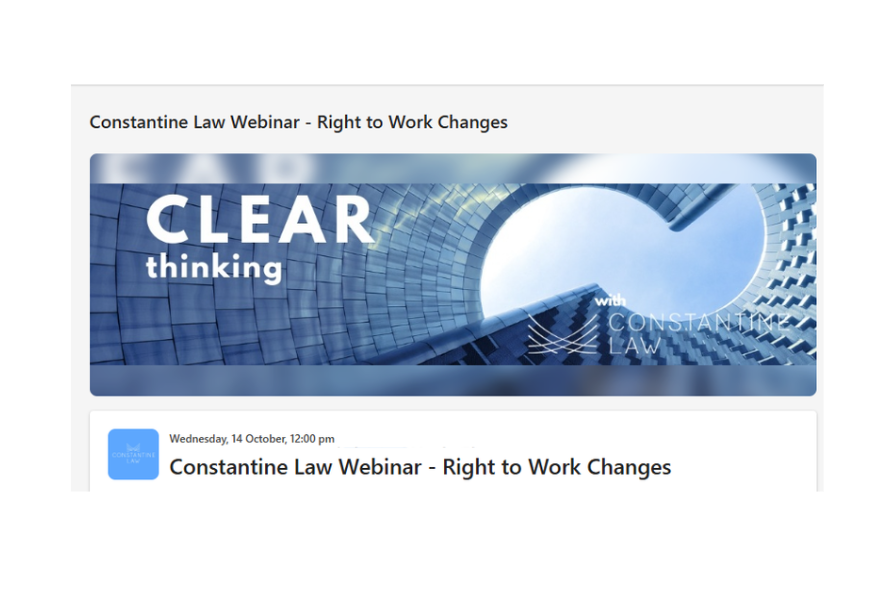 Constantine Law Webinar - Right to Work Changes